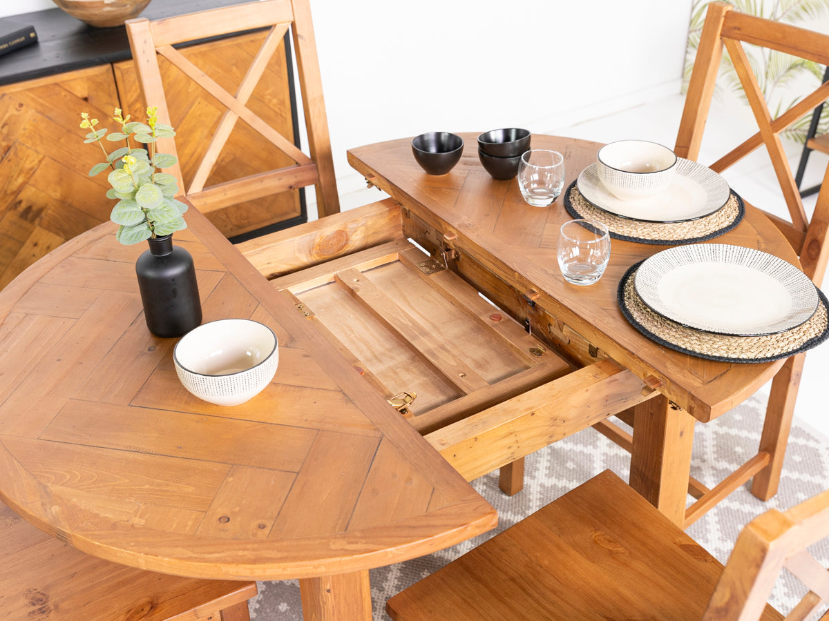 Table de salle à manger ronde extensible Tulsa