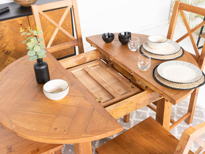 Table de salle à manger ronde extensible Tulsa et chaises de salle à manger Alston