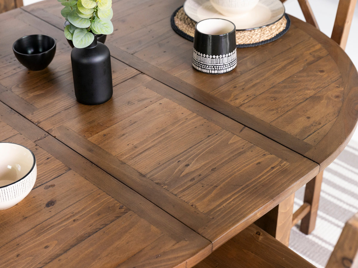 Table de salle à manger ronde extensible Brooklyn et chaises de salle à manger Gabo