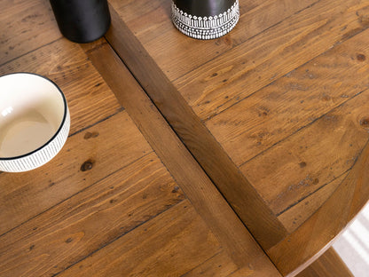 Table de salle à manger ronde extensible Brooklyn et chaises de salle à manger Dallas couleur beige