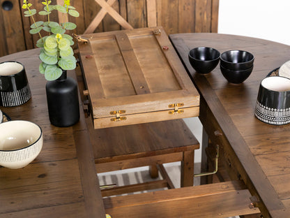 Table de salle à manger ronde extensible Brooklyn et chaises de salle à manger Brooklyn