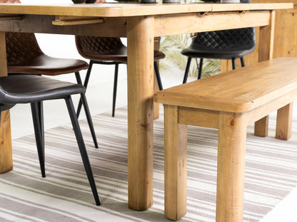 Table de salle à manger extensible Exeter (140 cm - 180 cm) et chaises de salle à manger grises Dallas