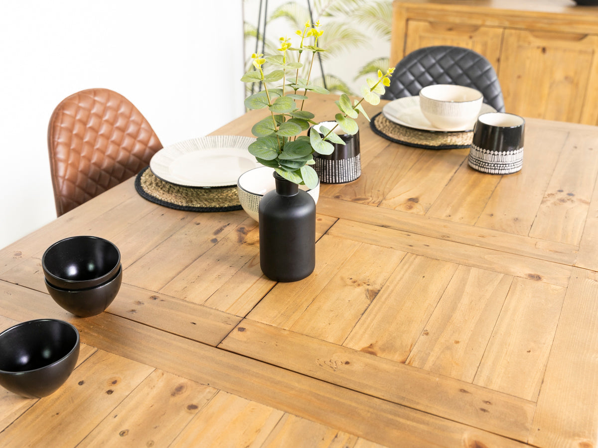 Table de salle à manger extensible Exeter (140 cm - 180 cm) et chaises de salle à manger grises Dallas