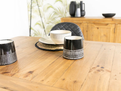 Table de salle à manger extensible Exeter (140 cm - 180 cm) et chaises de salle à manger marron Houston