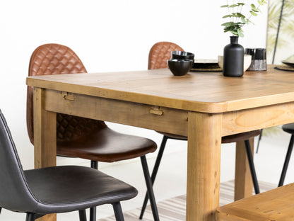 Table de salle à manger extensible Exeter (140 cm - 180 cm) et chaises de salle à manger Gabo