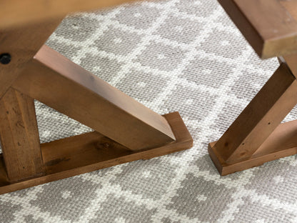 Table de salle à manger extensible Provence (140-180 cm) et chaise de salle à manger marron Grainger