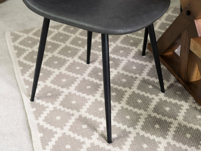 Table de salle à manger extensible Tulsa Dark (140 cm - 180 cm) et chaises de salle à manger grises Dallas