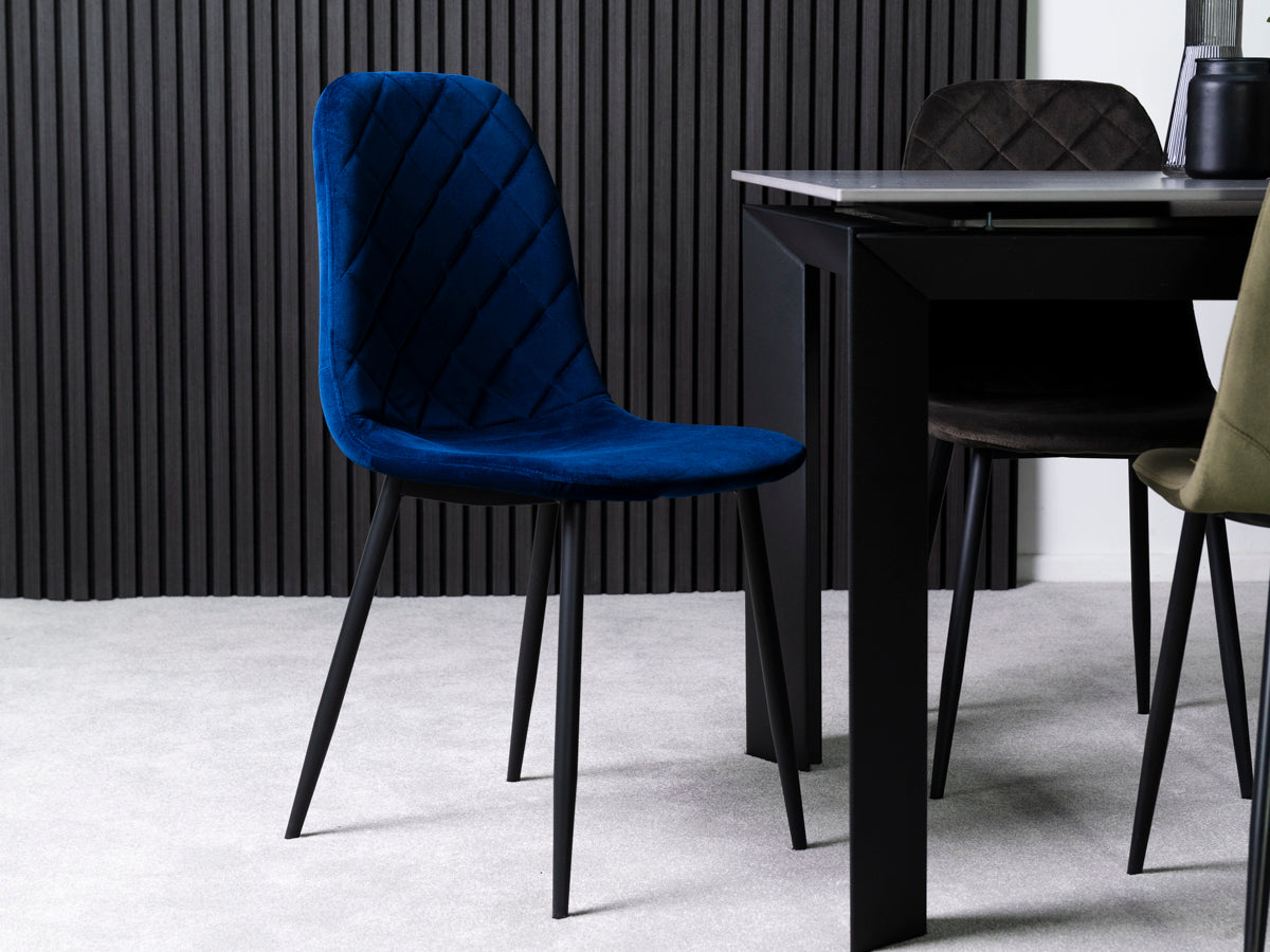 Ensemble de 2 chaises de salle à manger Alston bleues