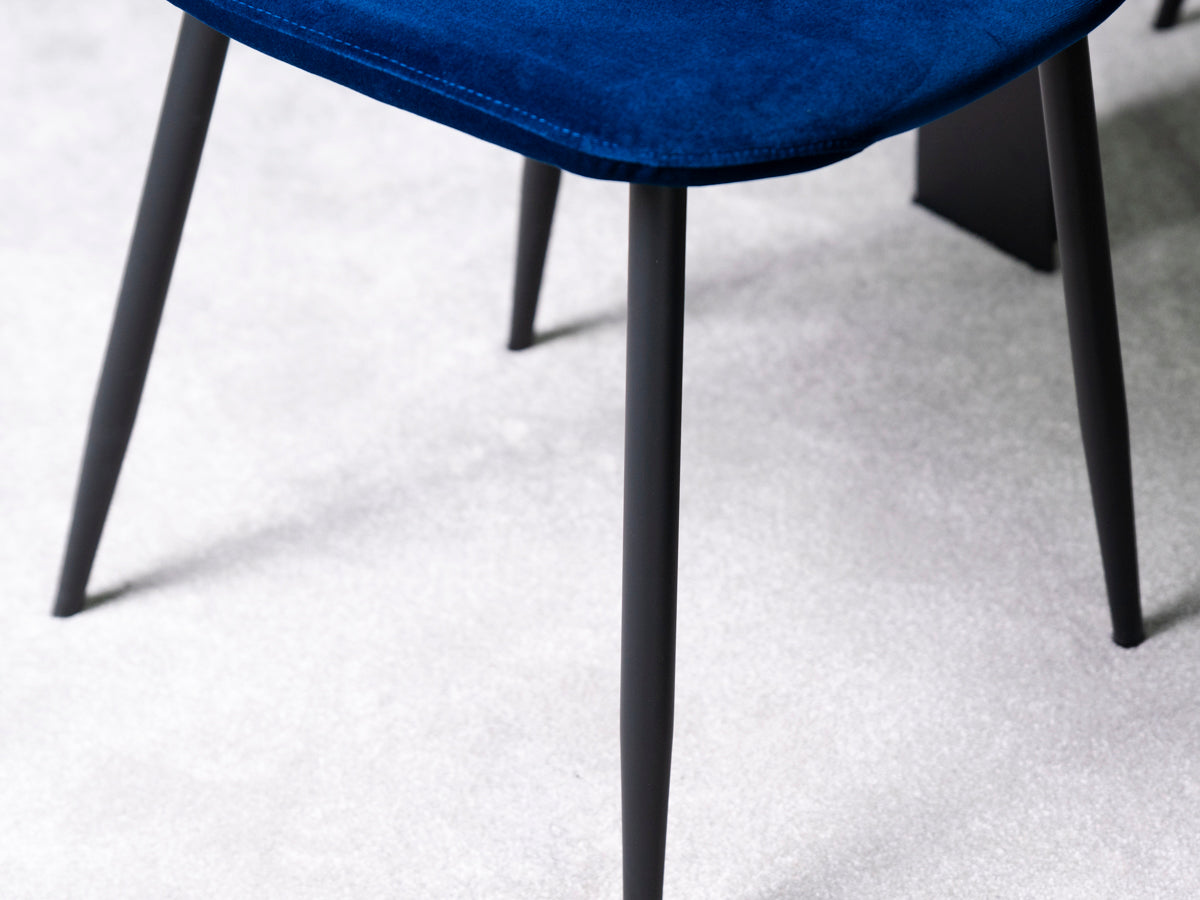 Ensemble de 2 chaises de salle à manger Alston bleues