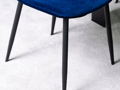 Ensemble de 2 chaises de salle à manger Alston bleues