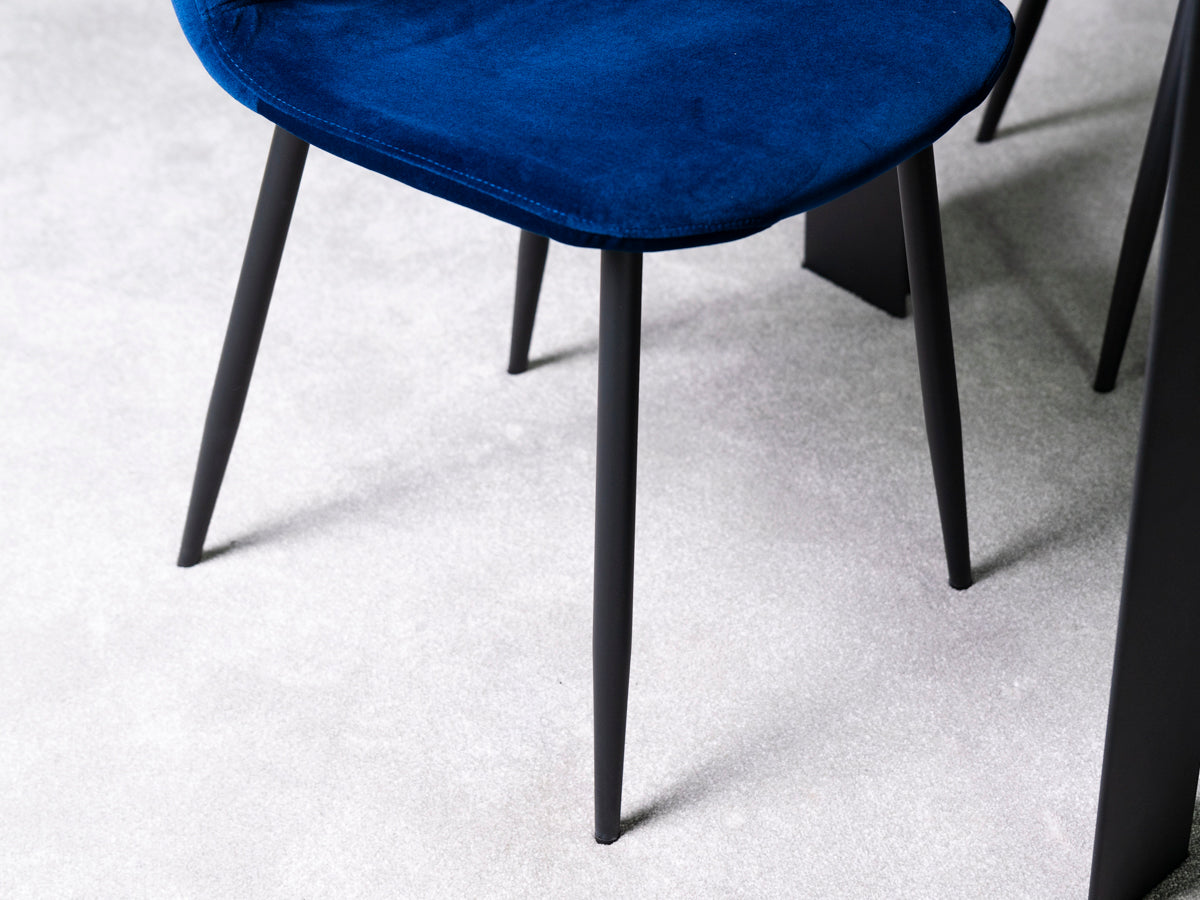 Ensemble de 2 chaises de salle à manger Alston bleues