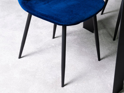 Ensemble de 2 chaises de salle à manger Alston bleues