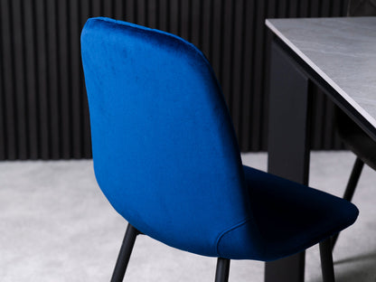 Ensemble de 2 chaises de salle à manger Alston bleues