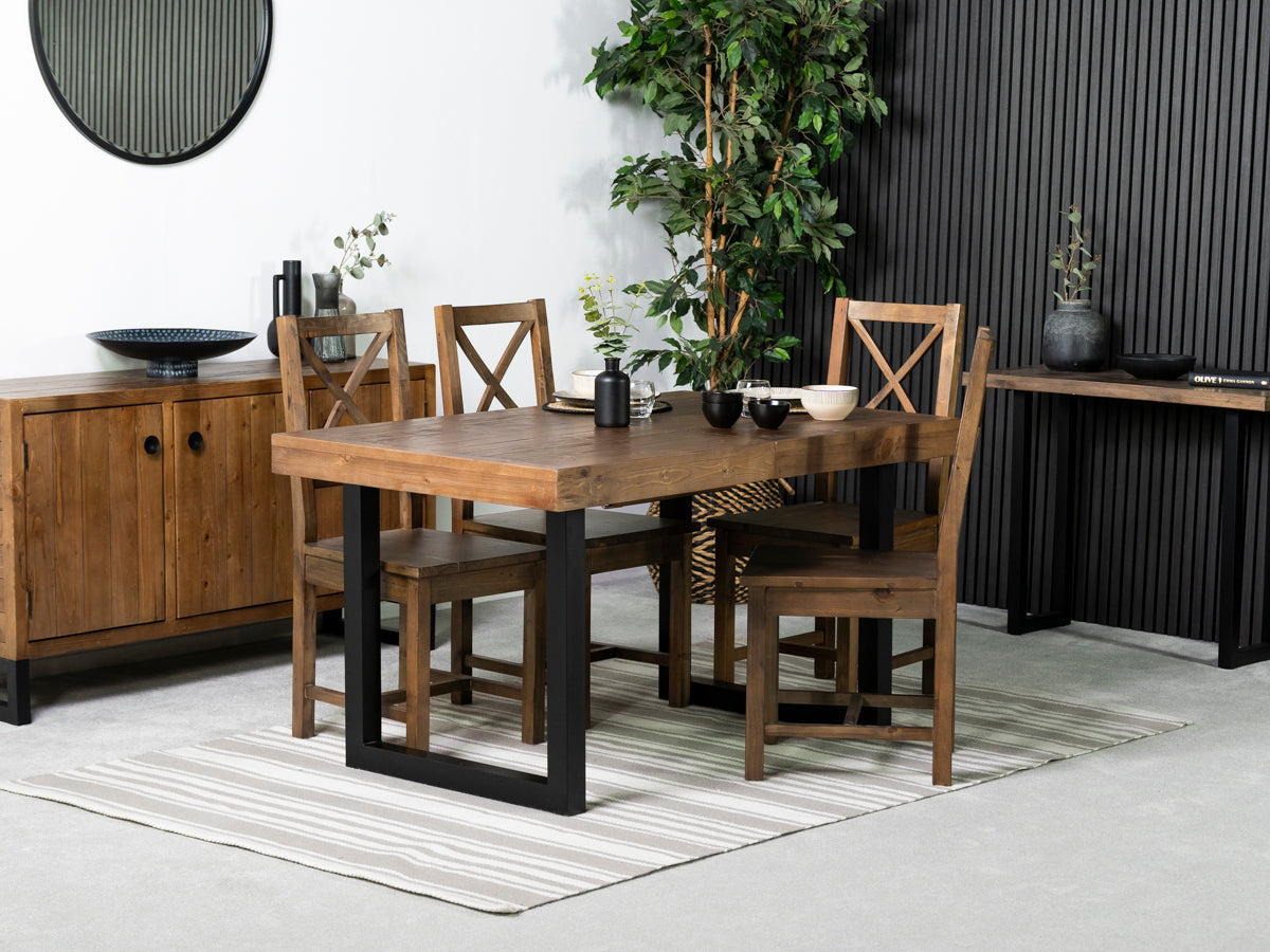 Table de salle à manger extensible Brooklyn (140 cm - 180 cm) et chaises de salle à manger Brooklyn