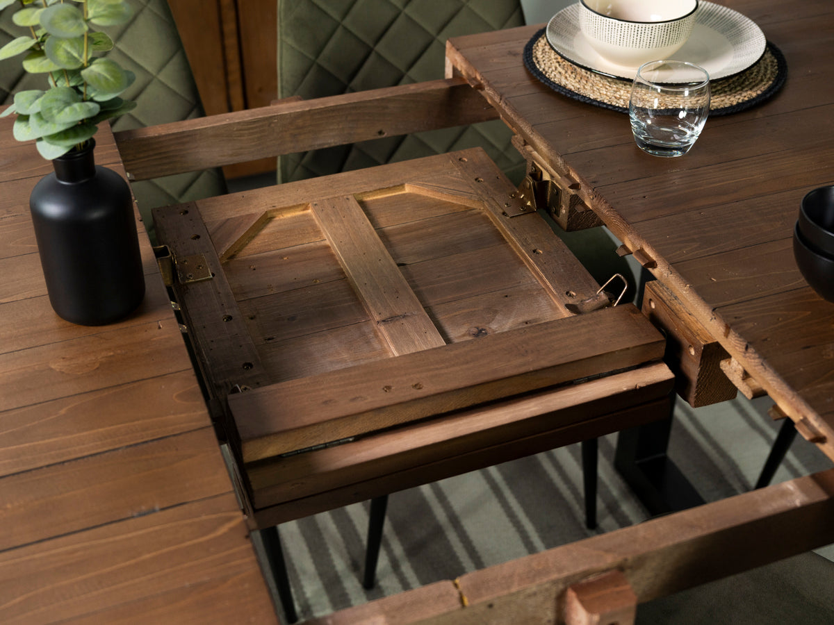 Table de salle à manger extensible Brooklyn (140 cm - 180 cm) et chaises de salle à manger grises Dallas