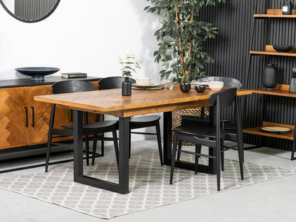 Table de salle à manger extensible Tulsa (140 cm - 180 cm) et chaises de salle à manger Gabo