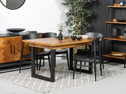 Table de salle à manger extensible Tulsa (140 cm - 180 cm) et chaises de salle à manger Gabo