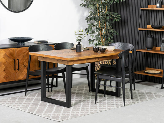 Table de salle à manger extensible Tulsa (140 cm - 180 cm) et chaises de salle à manger Gabo