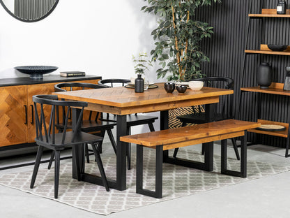 Table de salle à manger extensible Tulsa (140 cm - 180 cm) et chaises de salle à manger Bogart