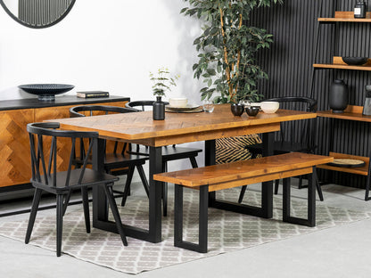 Table de salle à manger extensible Tulsa (140 cm - 180 cm) et chaises de salle à manger Bogart