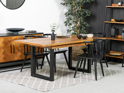 Table de salle à manger extensible Tulsa (140 cm - 180 cm) et chaises de salle à manger Bogart