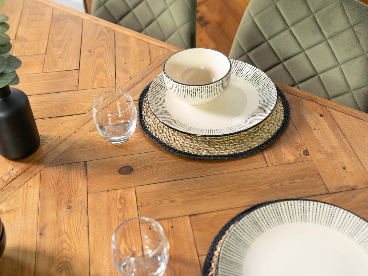 Table de salle à manger extensible Tulsa (140 cm - 180 cm) et chaises de salle à manger grises Dallas