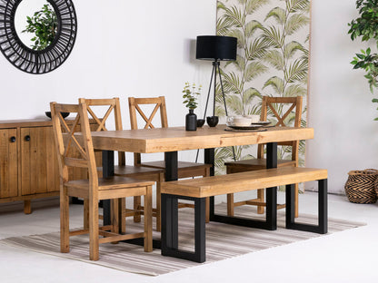 Table de salle à manger extensible Brooklyn Light (140 cm - 180 cm) et chaises de salle à manger Brooklyn Light