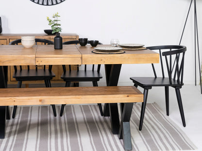 Table de salle à manger extensible Brooklyn Light à pieds croisés (140 cm - 180 cm)