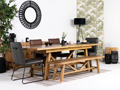 Table de salle à manger extensible Como (180 cm - 240 cm) et chaises de salle à manger grises Grainger