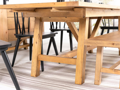 Table de salle à manger extensible Como (180 cm - 240 cm) et chaises de salle à manger grises Dallas