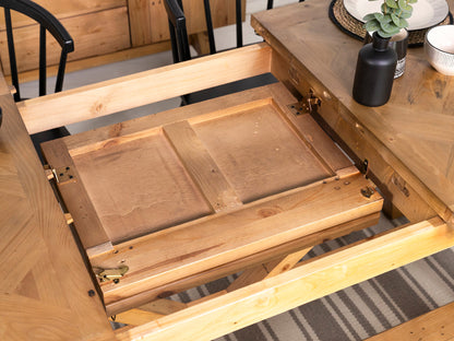 Table de salle à manger extensible Como (180 cm - 240 cm) et chaises de salle à manger marron Houston