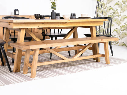 Table de salle à manger extensible Como (140 cm - 180 cm) et chaises de salle à manger marron Houston