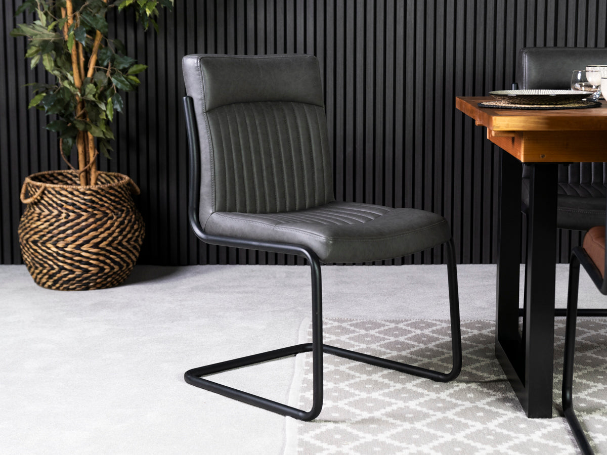 Table de salle à manger à plateau fixe Mode (180 cm) et chaises de salle à manger gris auburn