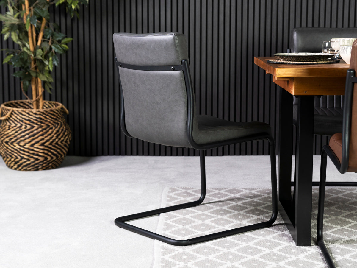 Table de salle à manger extensible Provence (140-180 cm) et chaise de salle à manger gris auburn