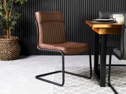 Ensemble de 2 chaises de salle à manger marron auburn