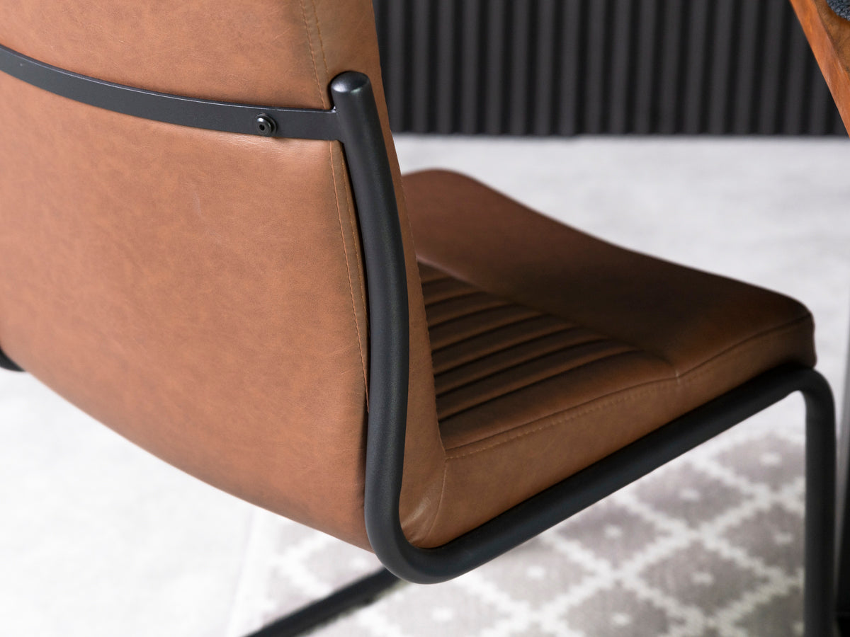 Ensemble de 2 chaises de salle à manger marron auburn