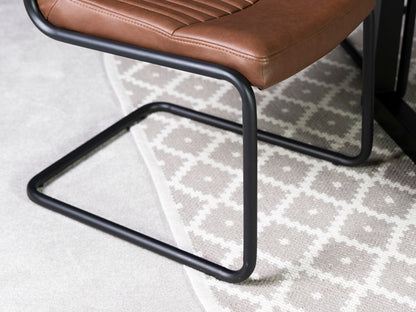 Table de salle à manger extensible Tulsa à pieds croisés (180 cm - 240 cm) et chaises de salle à manger marron auburn