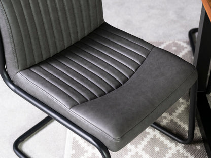 Table de salle à manger extensible Brooklyn à pieds croisés (180 cm - 240 cm) et chaises de salle à manger gris auburn