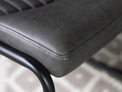 Table de salle à manger extensible Como (140 cm - 180 cm) et chaises de salle à manger gris anthracite