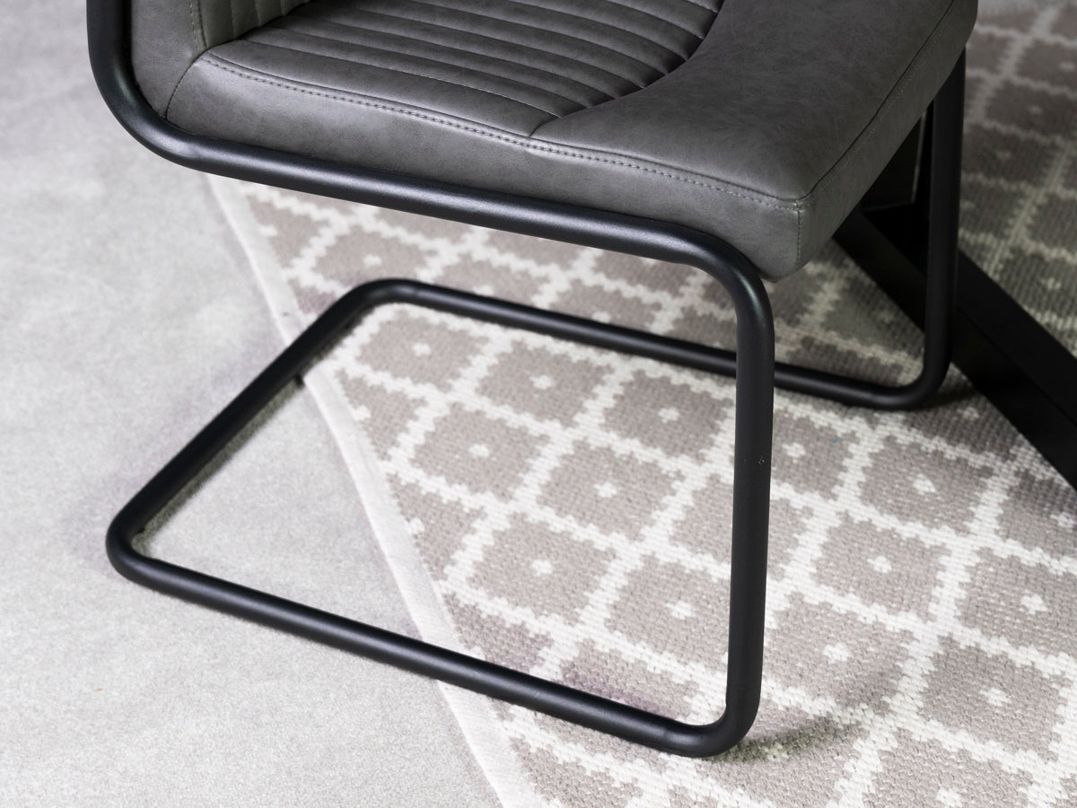 Table de salle à manger extensible Brooklyn Light (180 cm - 240 cm) et chaise de salle à manger gris auburn