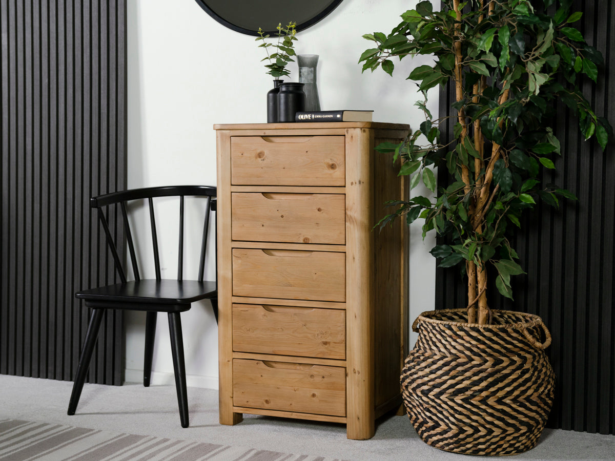 Commode haute Exeter à 5 tiroirs