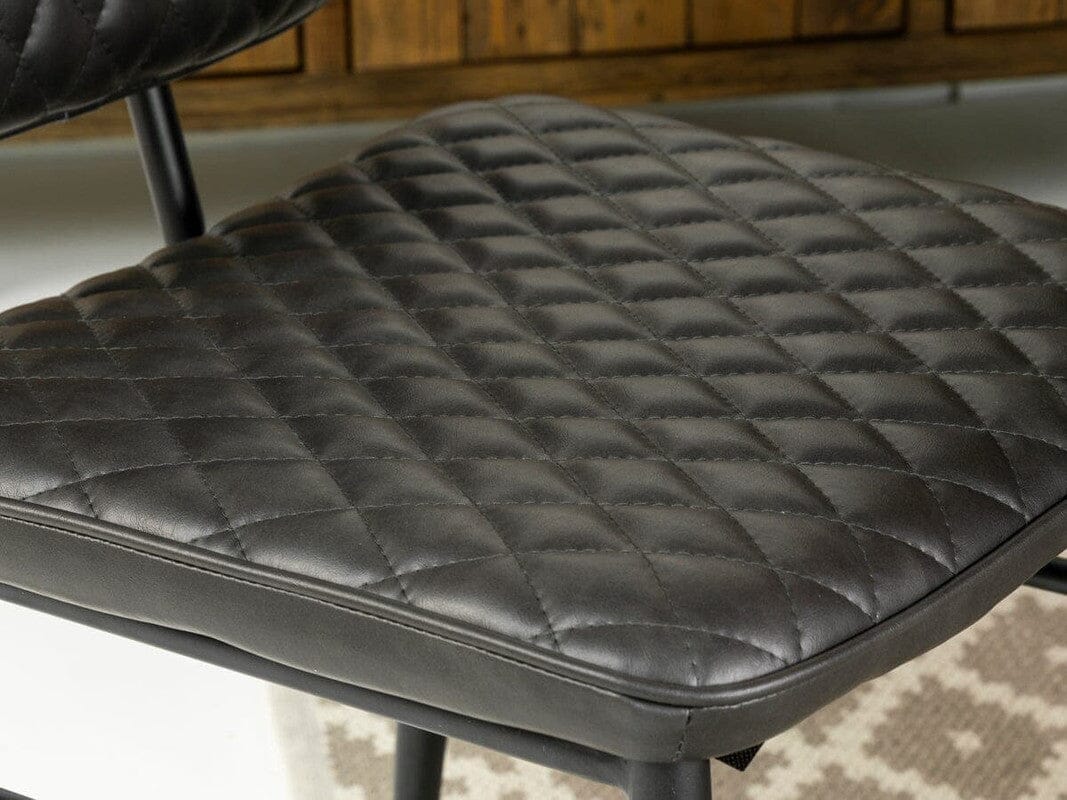 Table de salle à manger extensible Tulsa Dark (180 cm - 240 cm) et chaise de salle à manger Houston Grey