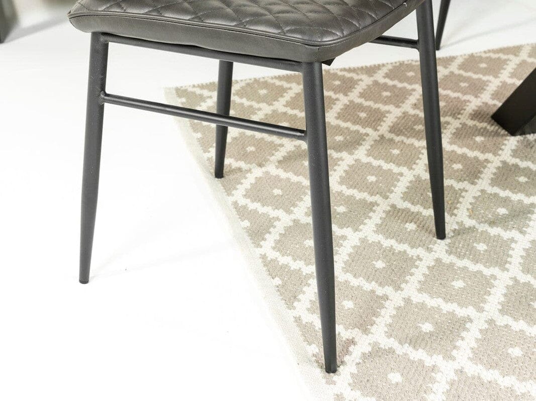 Table de salle à manger extensible Brooklyn Light (180 cm - 240 cm) et chaise de salle à manger Houston grise