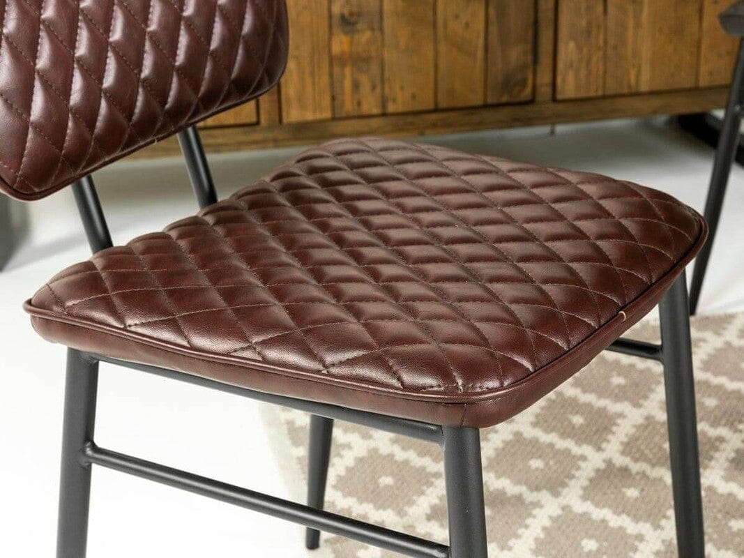 Table de salle à manger extensible Brooklyn Light à pieds croisés (140 cm - 180 cm) et chaises de salle à manger Houston marron