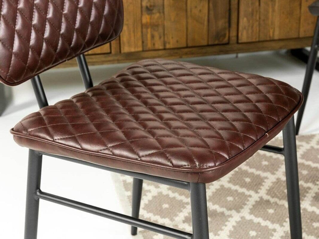 Table de salle à manger extensible Tulsa (140 cm - 180 cm) et chaises de salle à manger marron Houston