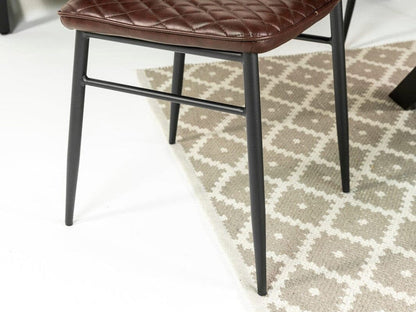 Table de salle à manger extensible Brooklyn Light (140 cm - 180 cm) et chaises de salle à manger Houston marron