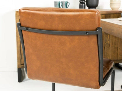 Table de salle à manger extensible Tulsa à pieds croisés (180 cm - 240 cm) et chaises de salle à manger marron auburn