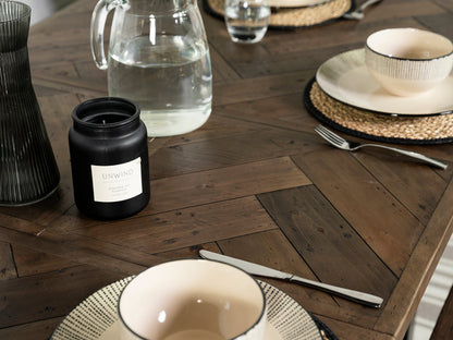 Table de salle à manger extensible Tulsa Dark (140 cm - 180 cm) et banc en bois foncé Tulsa