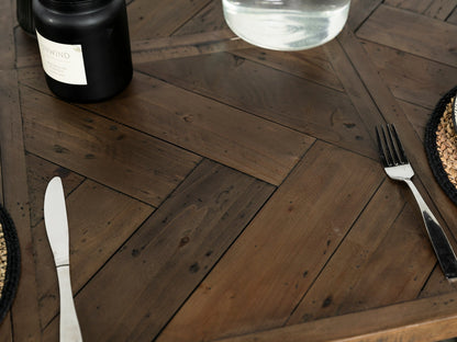 Table de salle à manger extensible Tulsa Dark (140 cm - 180 cm) et banc en bois foncé Tulsa