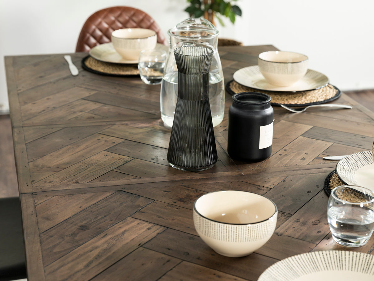 Table de salle à manger extensible Tulsa Dark (140 cm - 180 cm) et banc en bois foncé Tulsa